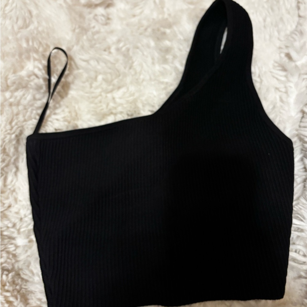 Aritzia Babaton One shoulder Black Ribbed